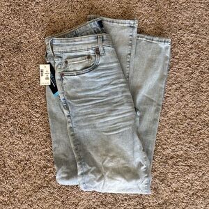 Aeropostale Men's light wash grey/blue Slim Straight Jeans